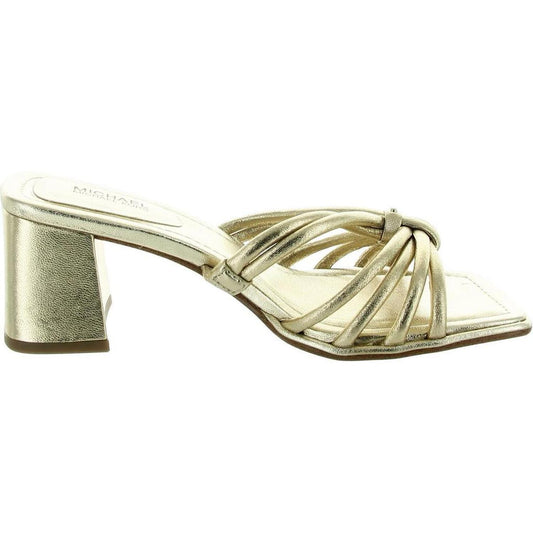 Womens Strappy Leather Slide Sandals