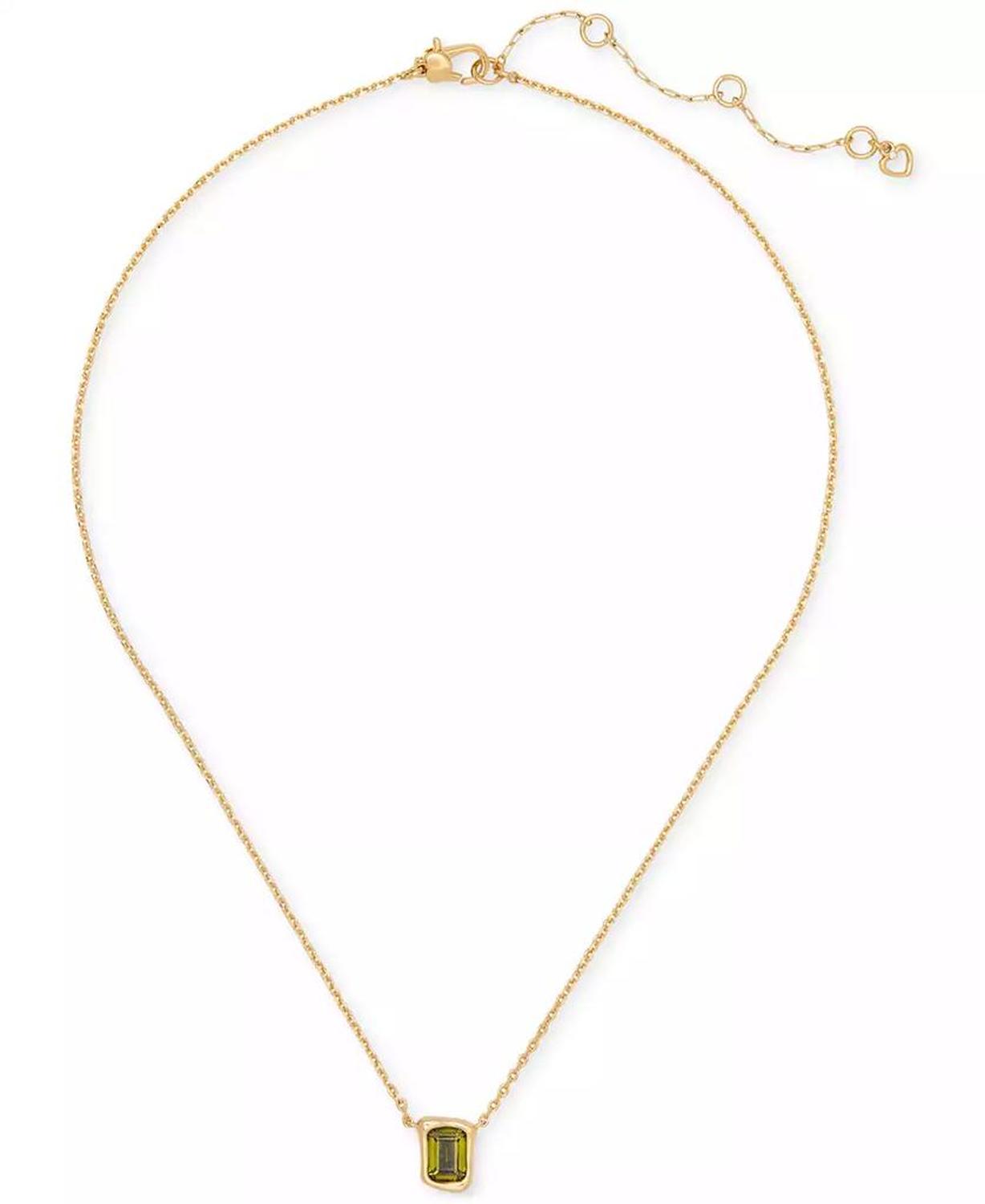 Cubic Zirconia Pendant Necklace, 16" + 3" extender