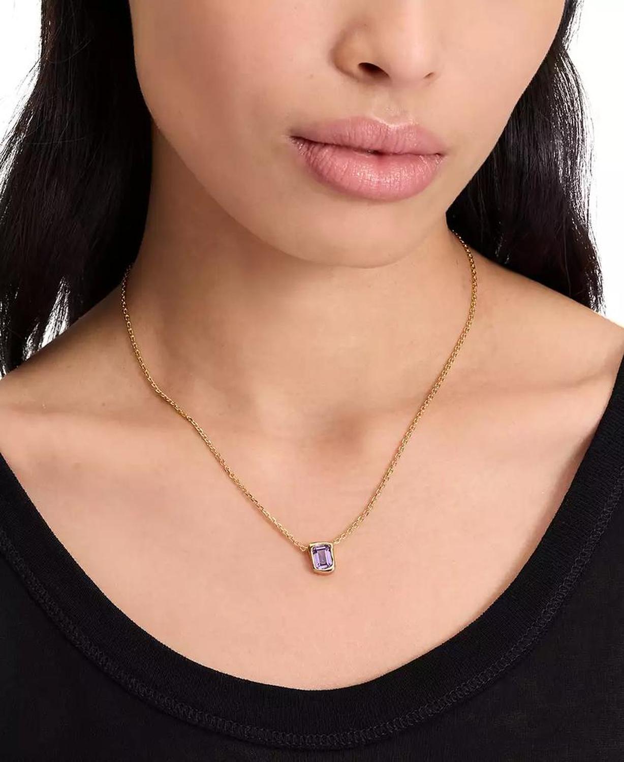 Cubic Zirconia Pendant Necklace, 16" + 3" extender