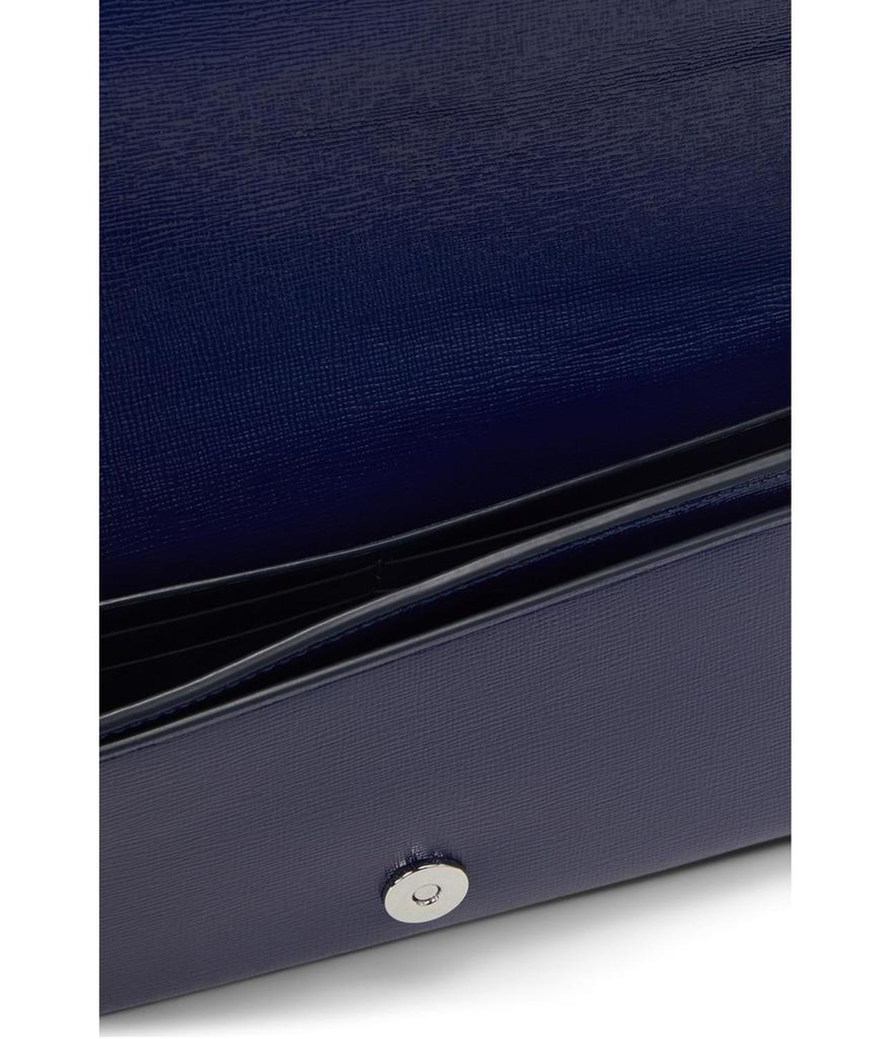 Devin Embellished Shiny Saffiano Flap Chain Wallet