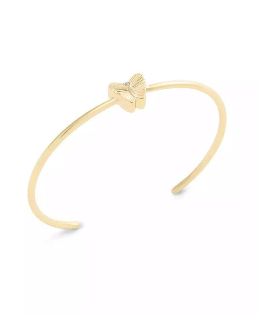 Faux Stone Butterfly Thin Cuff Bracelet