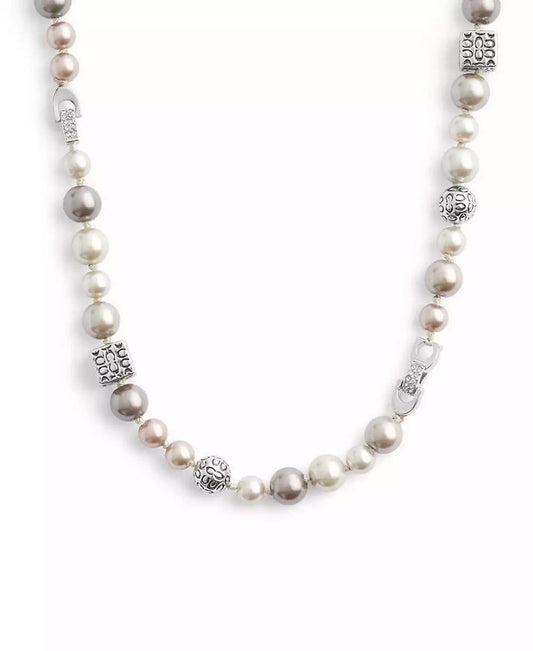 Faux Stone Signature Mixed Cultivated Pearl Collar Necklace