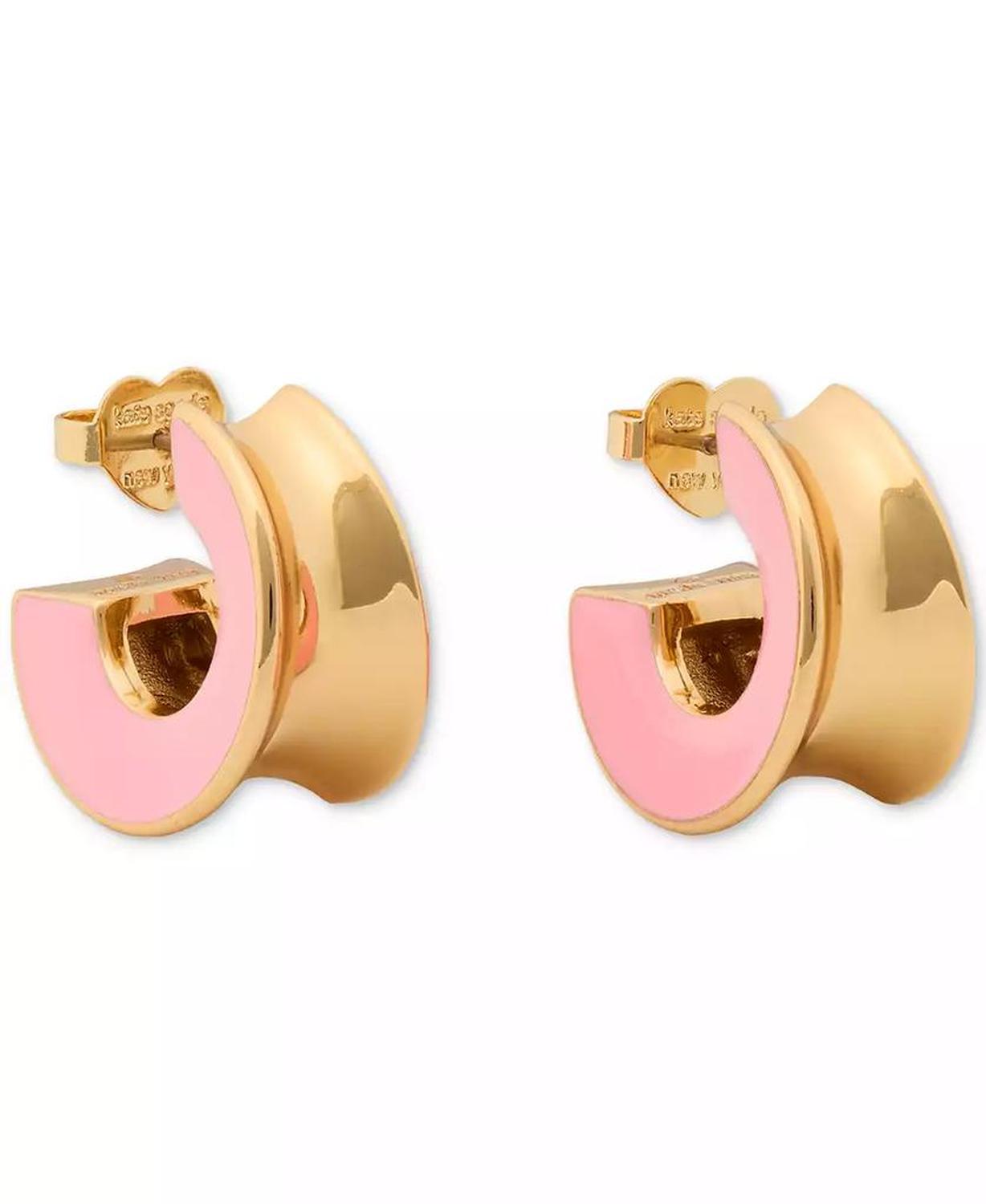 Small Concave Hoop Earrings, 0.82"