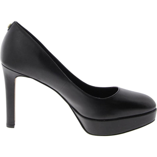 Womens Leather Slip-On Platform Heels