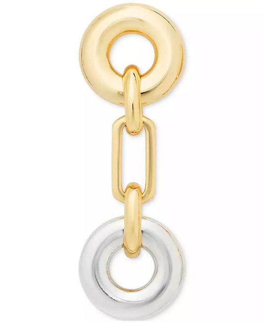 Two-Tone Interlock Linear Drop Earrings