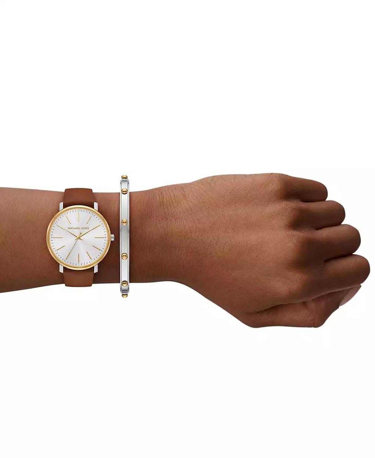 Women's Pyper Three-Hand Luggage Leather Watch and Jewelry Set, 38mm