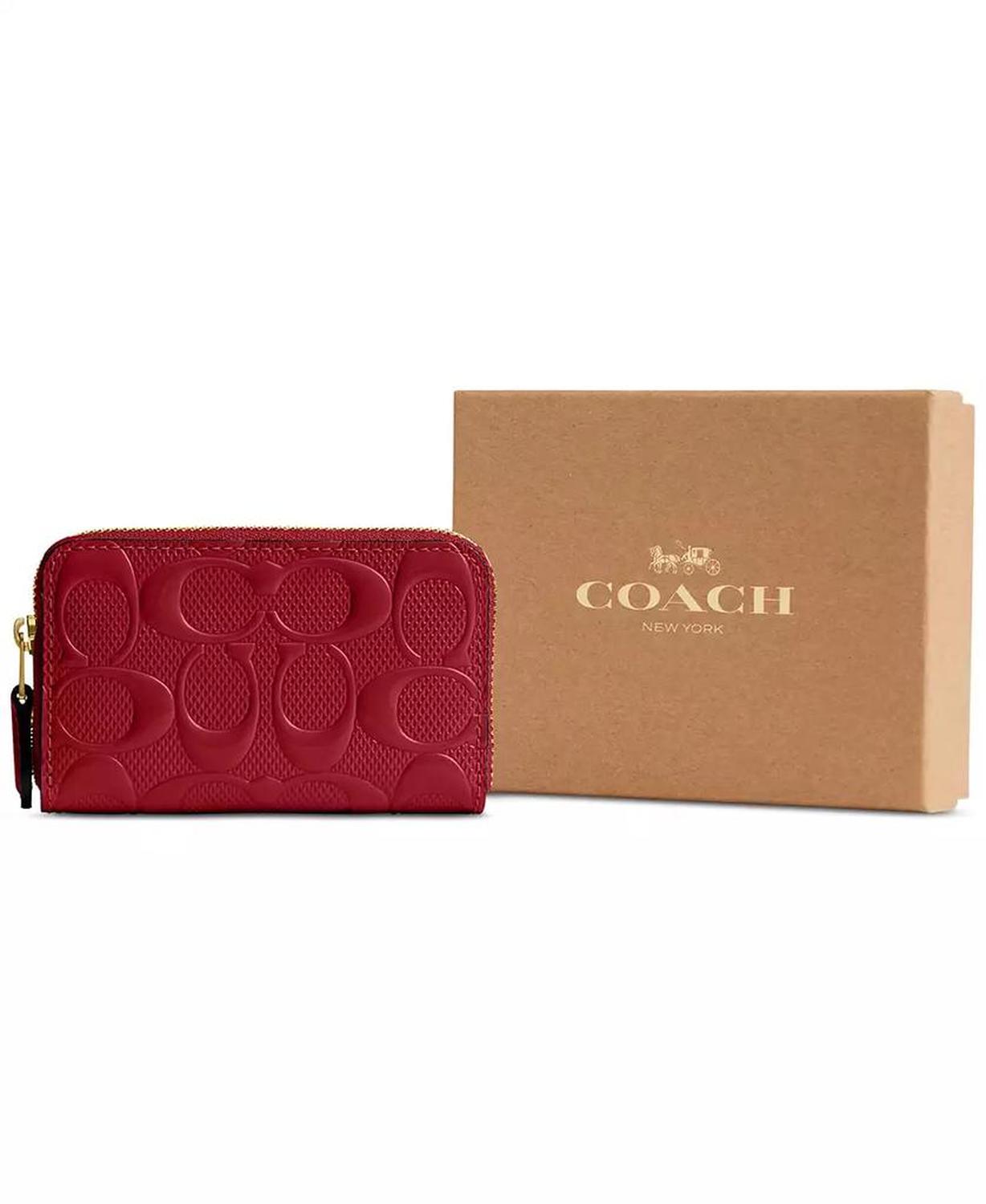 Small Signature Patent Leather Zip Around Wallet