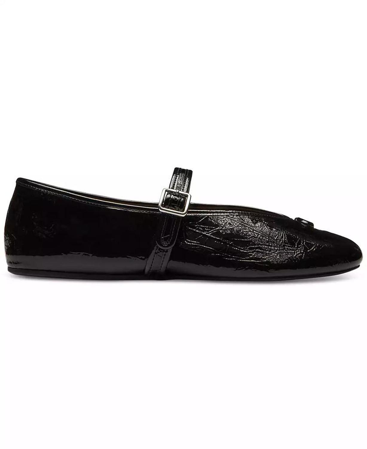 Women's Sculpted C Crinkle Patent Leather Soft Mary Jane Flats