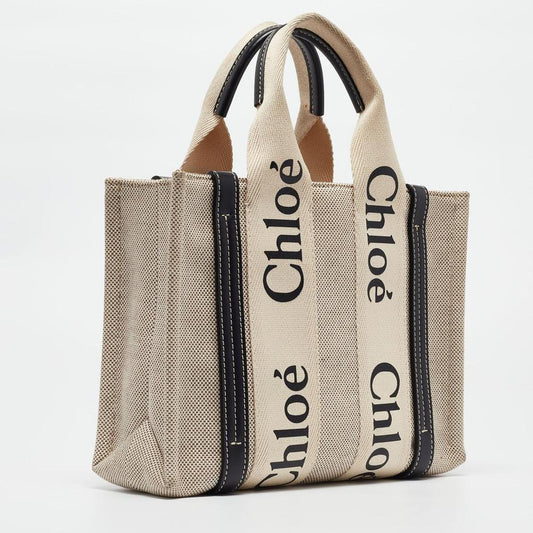Chloe Canvas And Leather Small Woody Tote
