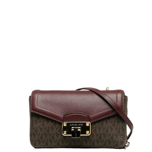 PVC Leather Monogram Chain Shoulder Bag Wallet