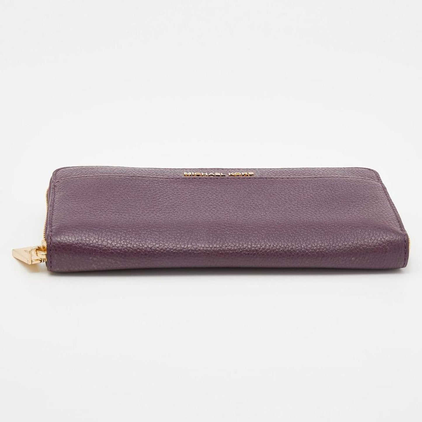 Michael Kors Plum Leather Mercer Zip Around Wallet