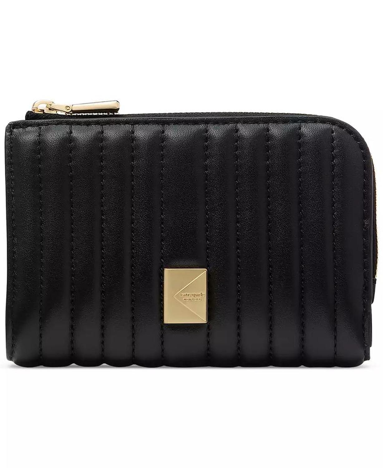 Deco Quilted Leather Compact Wallet