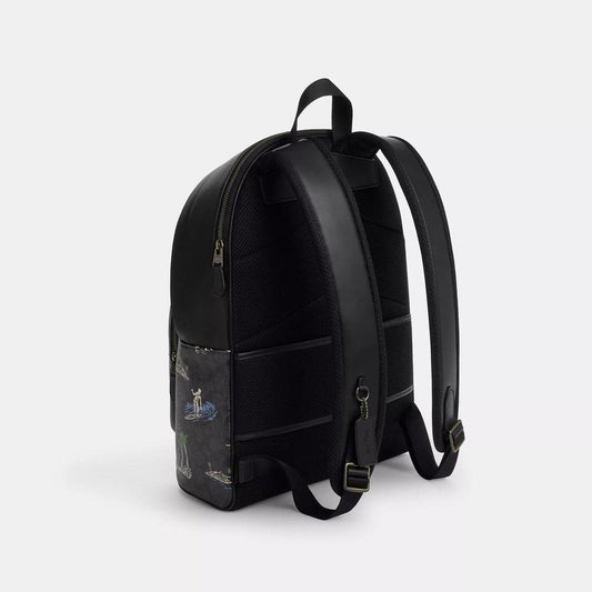 West Backpack In Signature Canvas With Surf Print