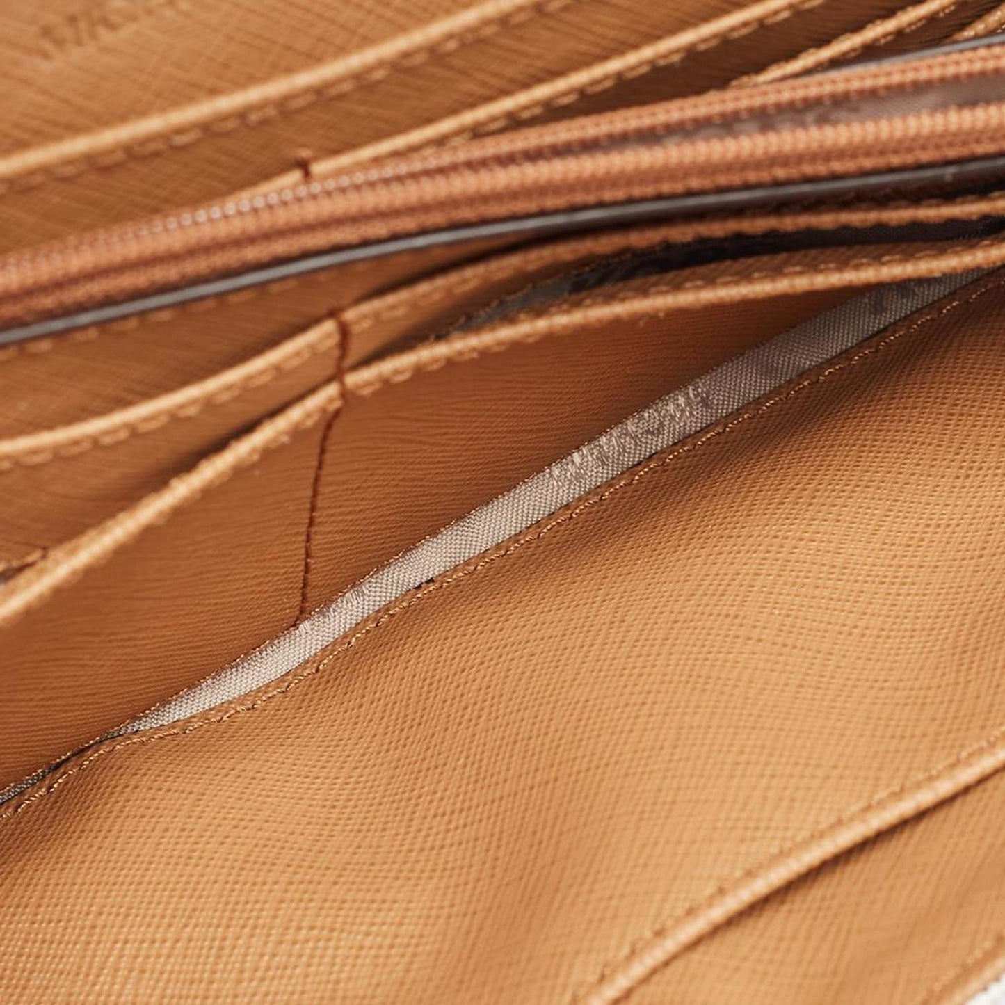 Michael Kors White/brown Signature Coated Canvas And Leather Fulton Continental Wallet