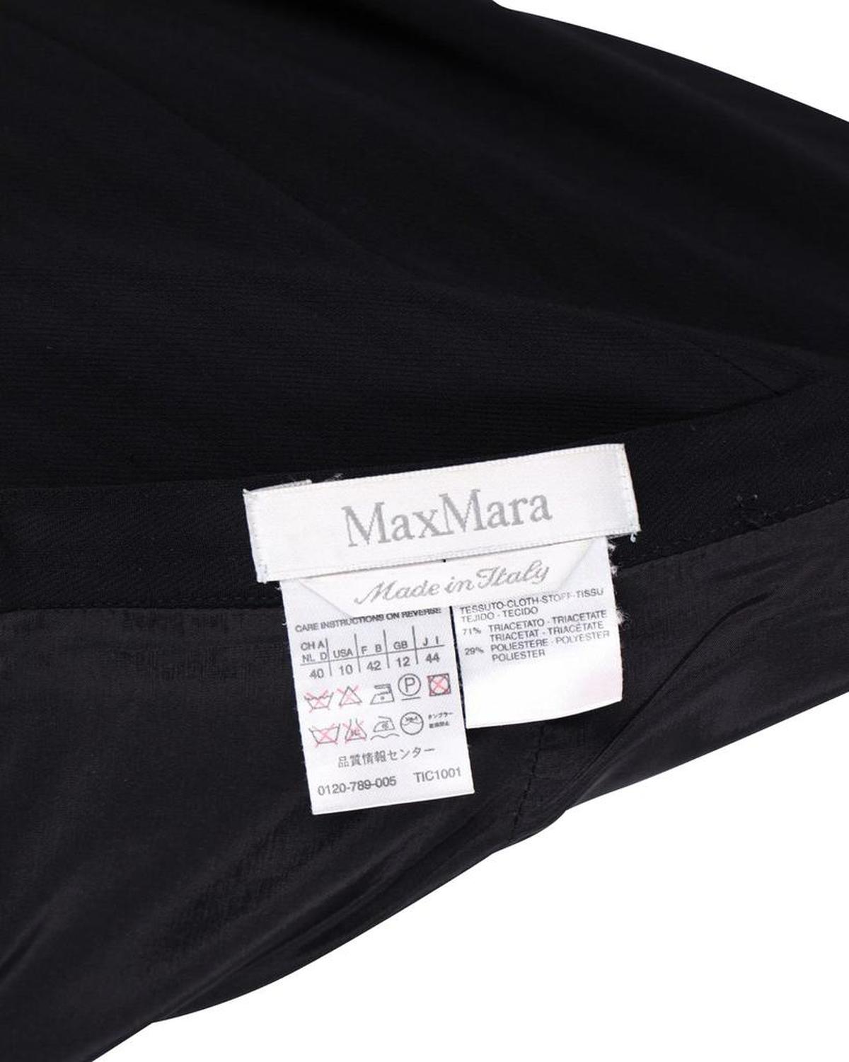 Striped Midi Pencil Skirt in Black Triacetate