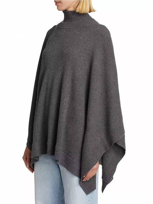 Pancia Cashmere Cape In Grey