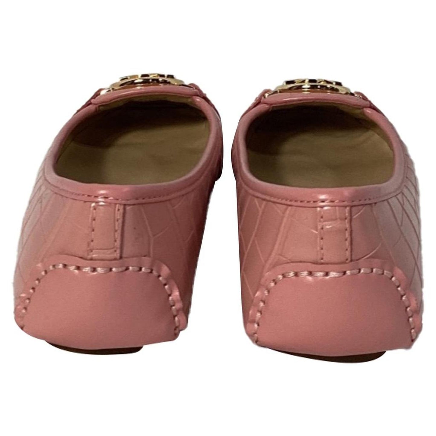 Fulton Moccasin in Primrose Pink Crocodile Embossed Leather