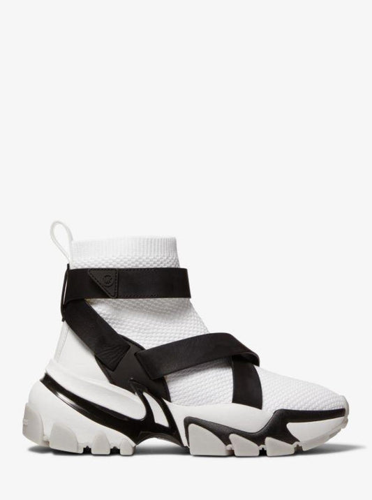 Nick Leather Strap Knit Trainer