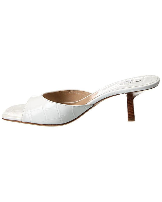 Anita Runway Croc-Embossed Leather Sandal