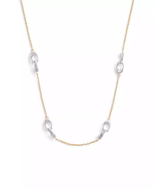 Faux Stone Signature Pavé C Strand Necklace