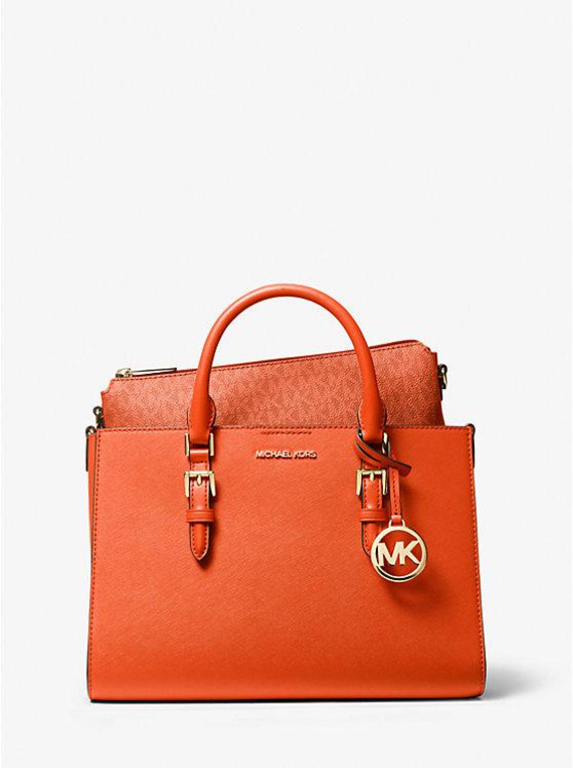 Charlotte Medium Saffiano Leather 2-in-1 Tote Bag