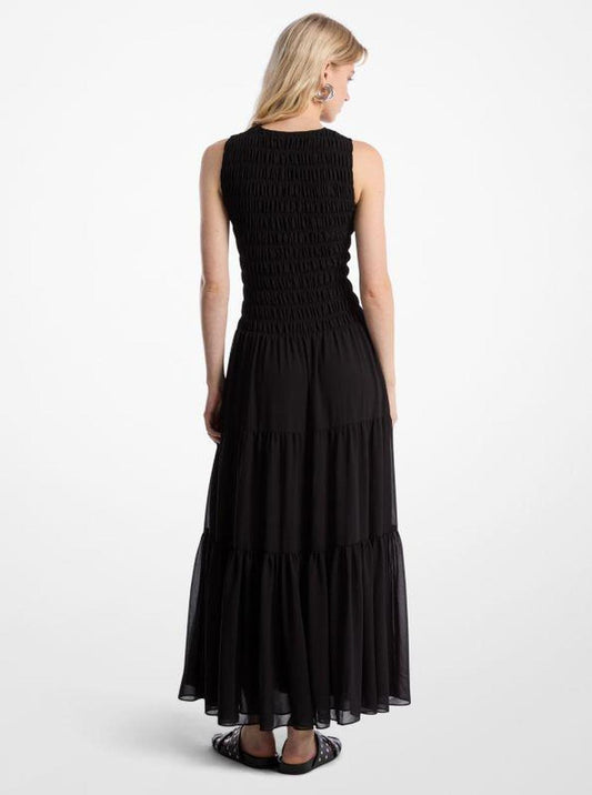 Smocked Georgette Tank Dress