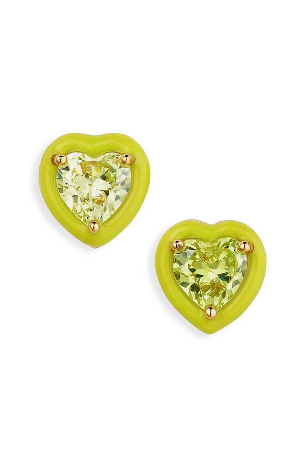 Sweetheart Studs Earrings In Green Multi