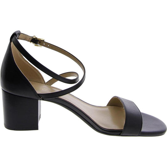 Womens Faux Leather Round toe Block Heel