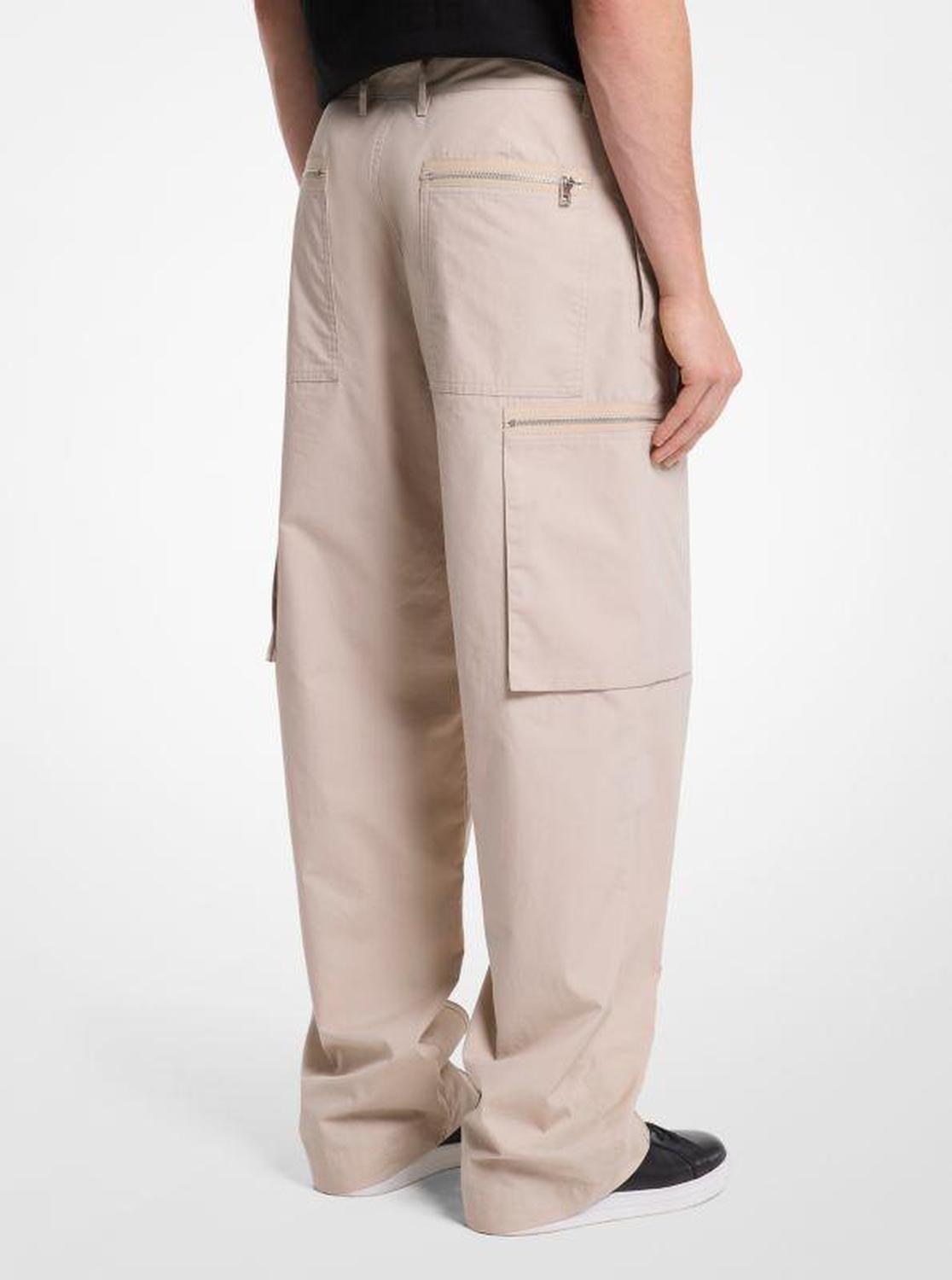 Cotton Poplin Zip Cargo Pants
