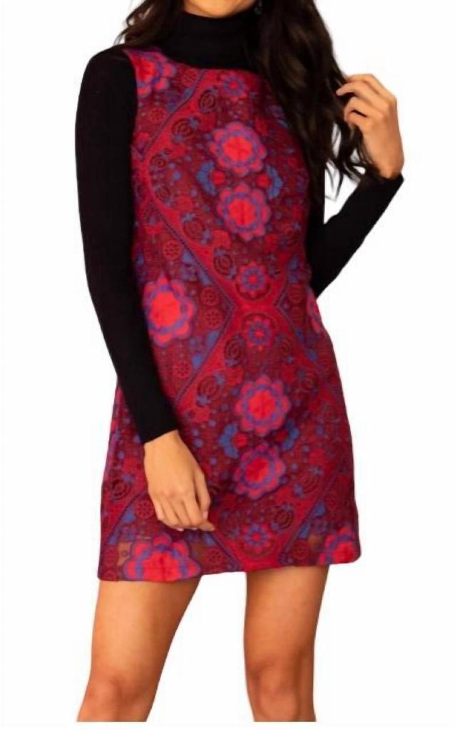 Eyelet Mini Dress In Burgundy Eyelet Mini Dress In Burgundy