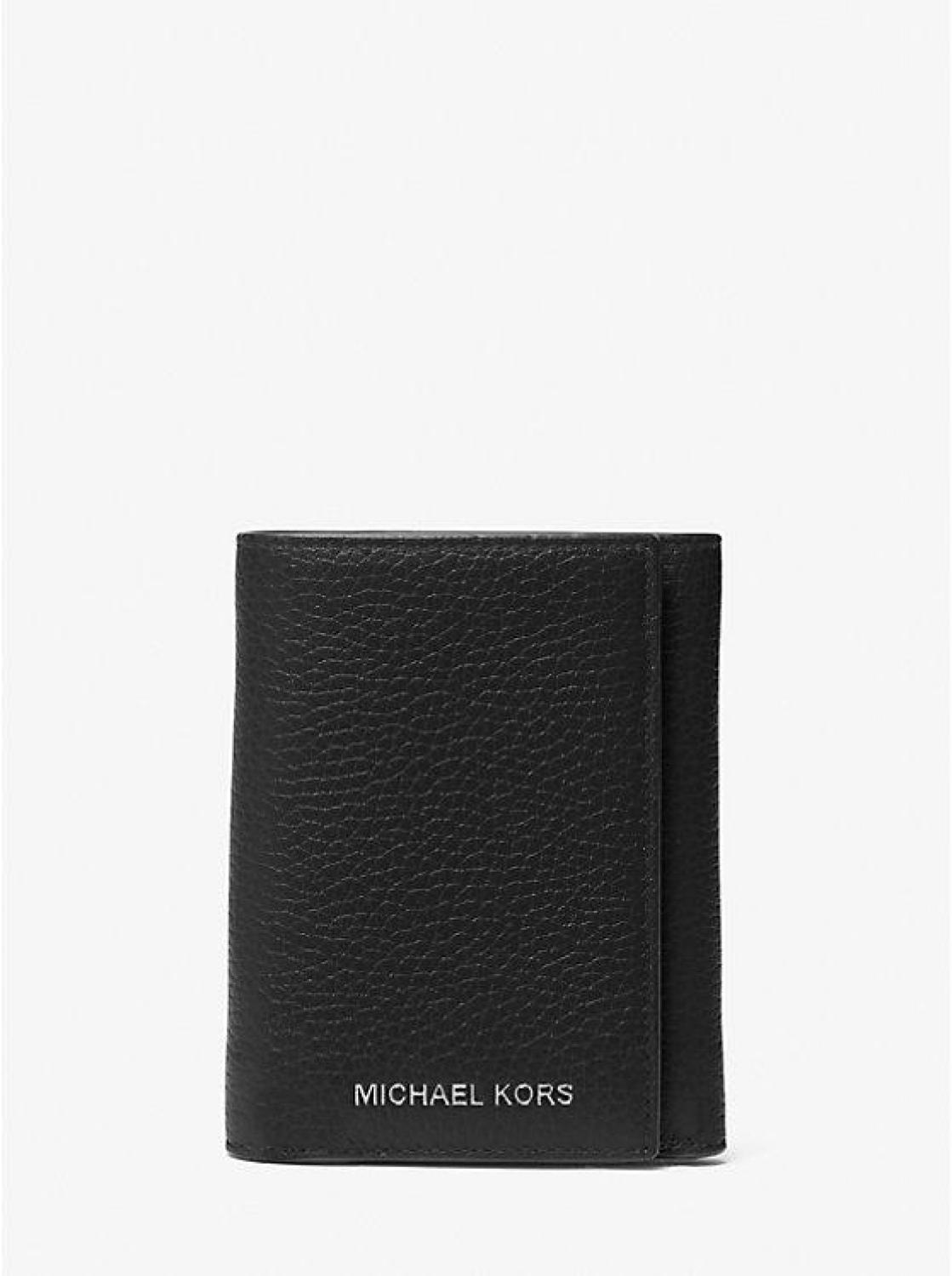 Hudson Pebbled Leather Tri-Fold Wallet