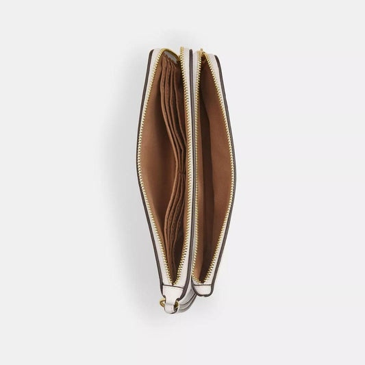 Double Zip Wallet With Floral Print