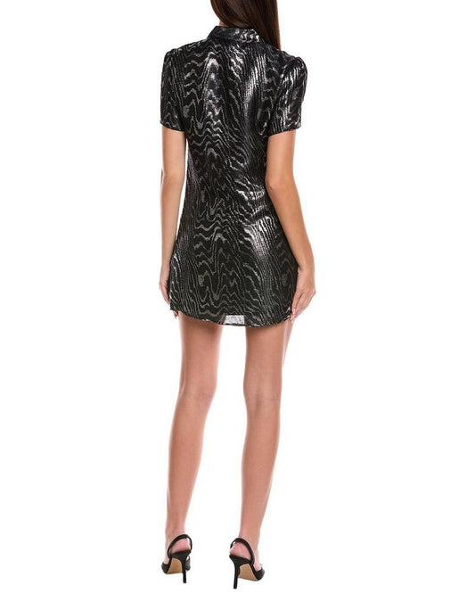 Metallic Moire Silk-Blend Shirt