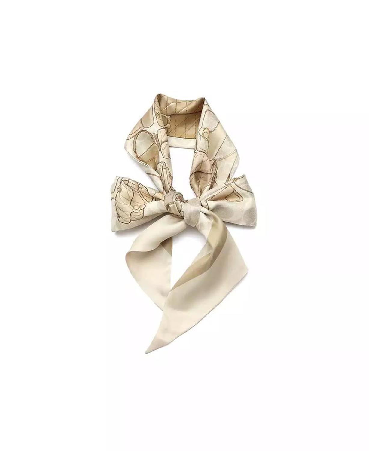 Stacked Tabby Bags Print Silk Skinny Scarf