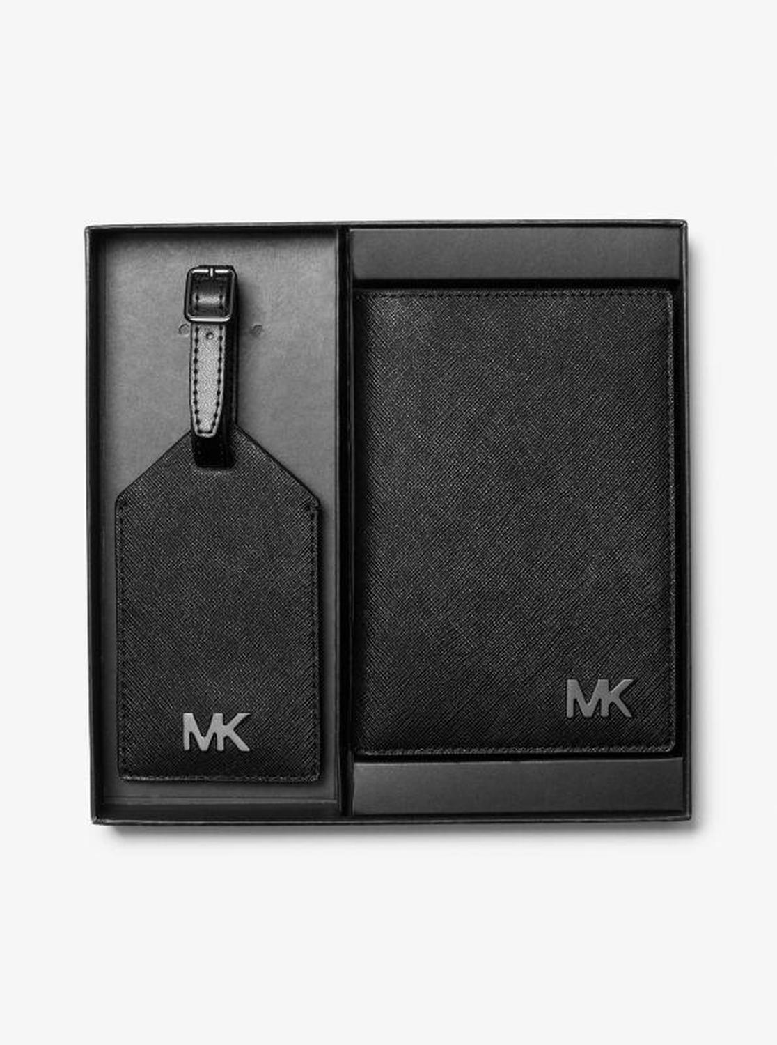 Cooper Saffiano Leather Passport Case and Luggage Tag Gift Set