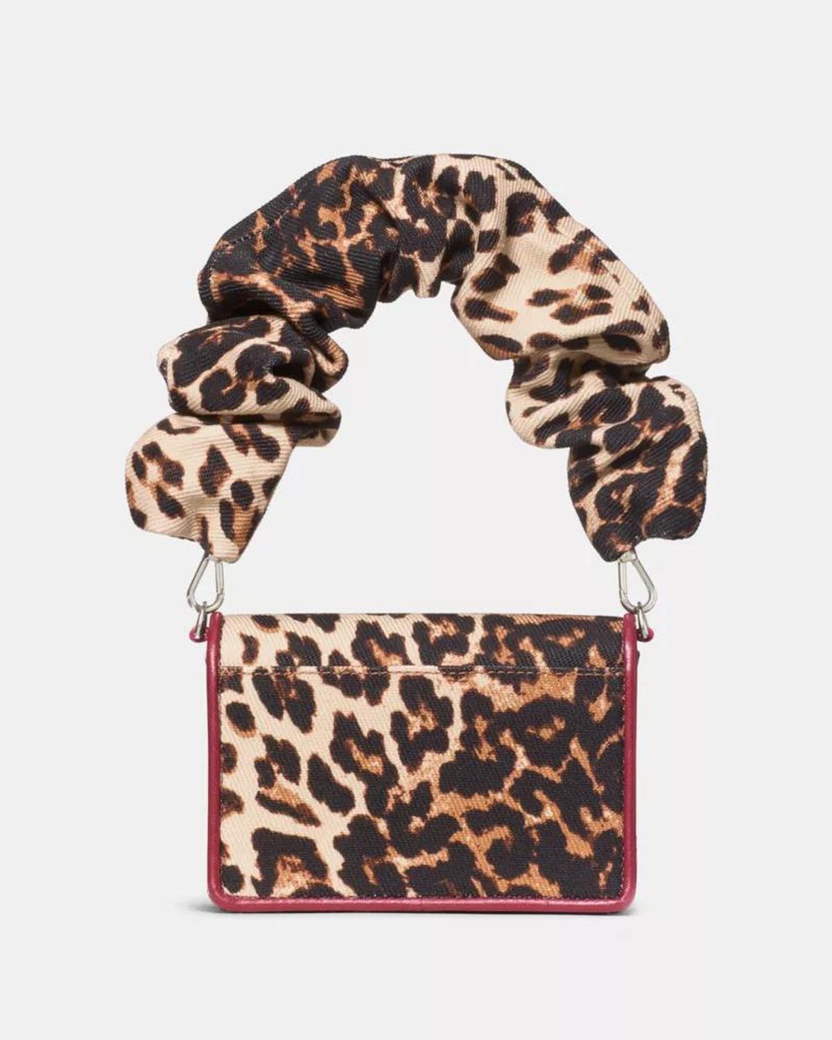 Natasha Leopard Scrunch Strap Mini Bag