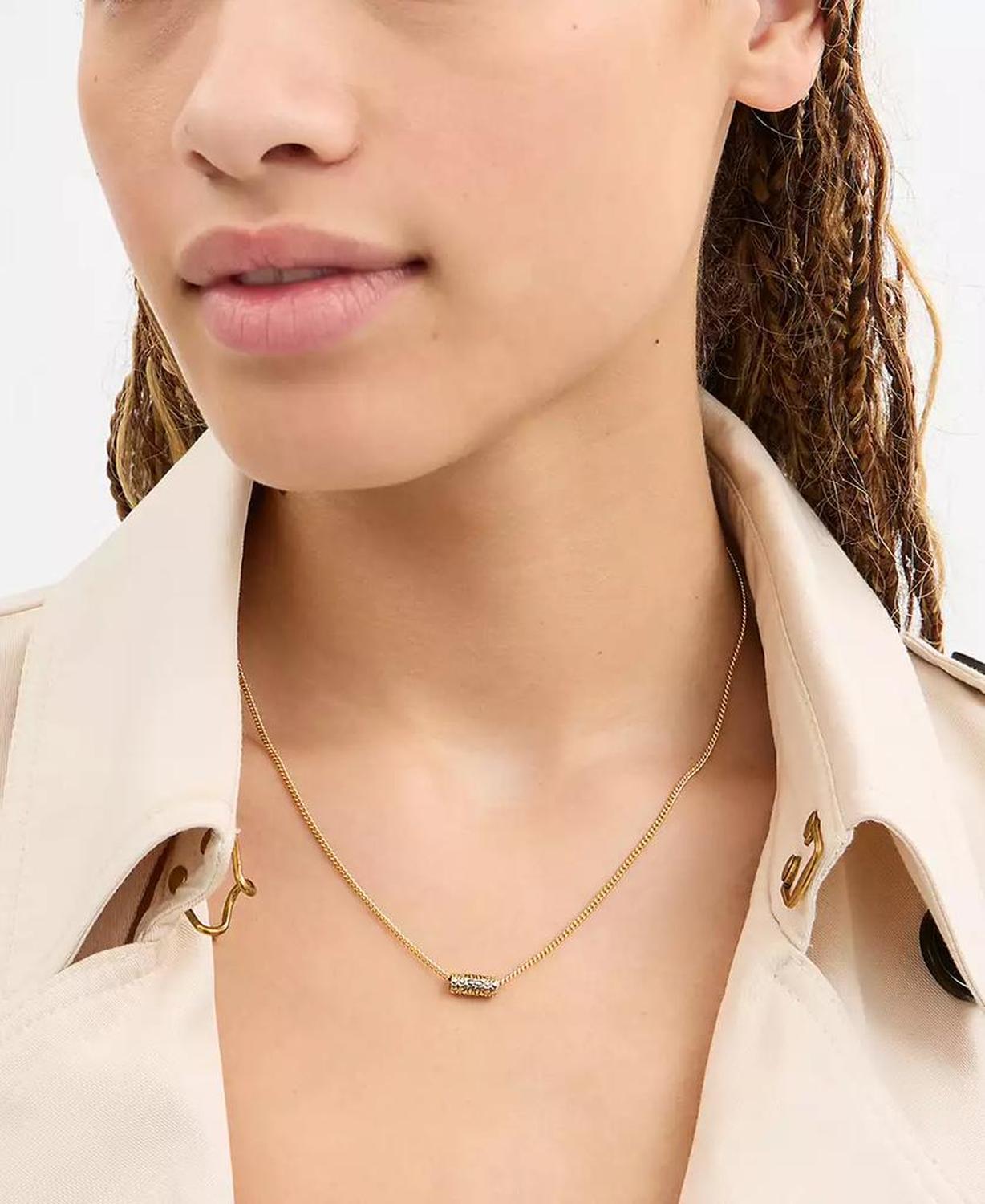 Signature Quilted Tube Pendant Necklace