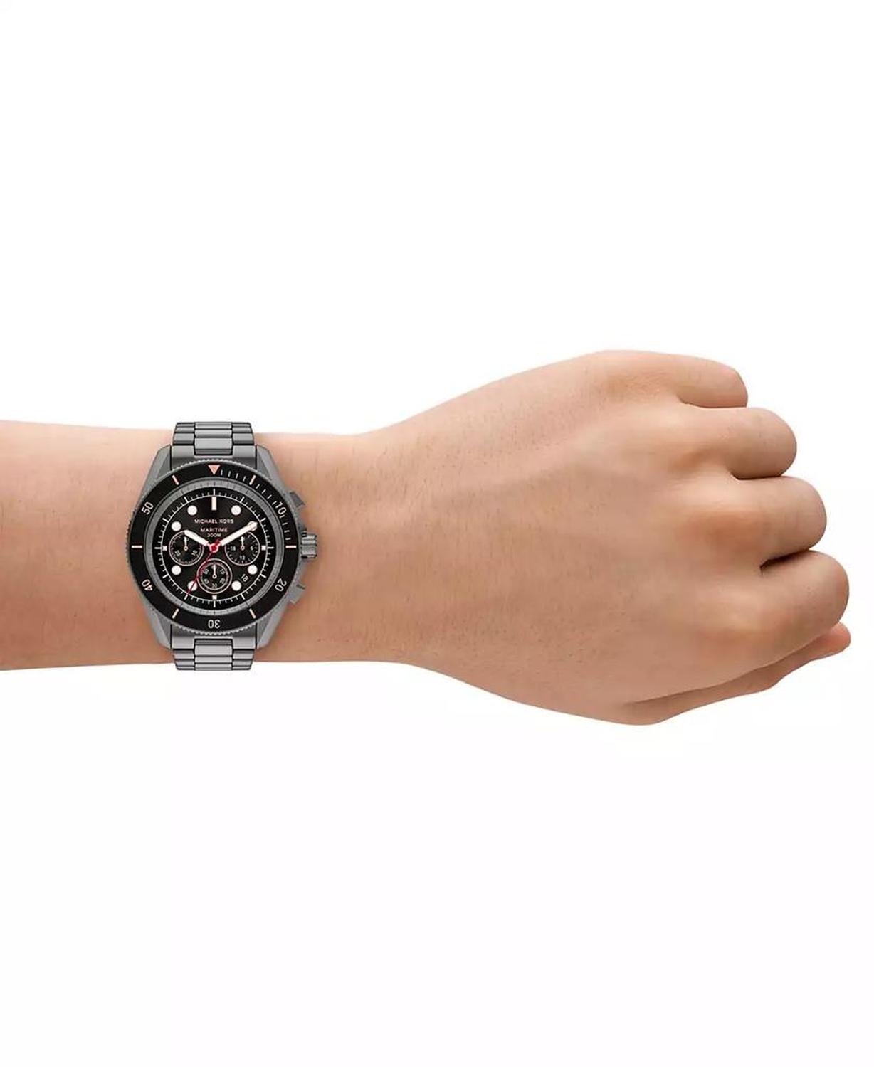Men's Maritime Chronograph Gunmetal Stainless Steel Watch, 45mm