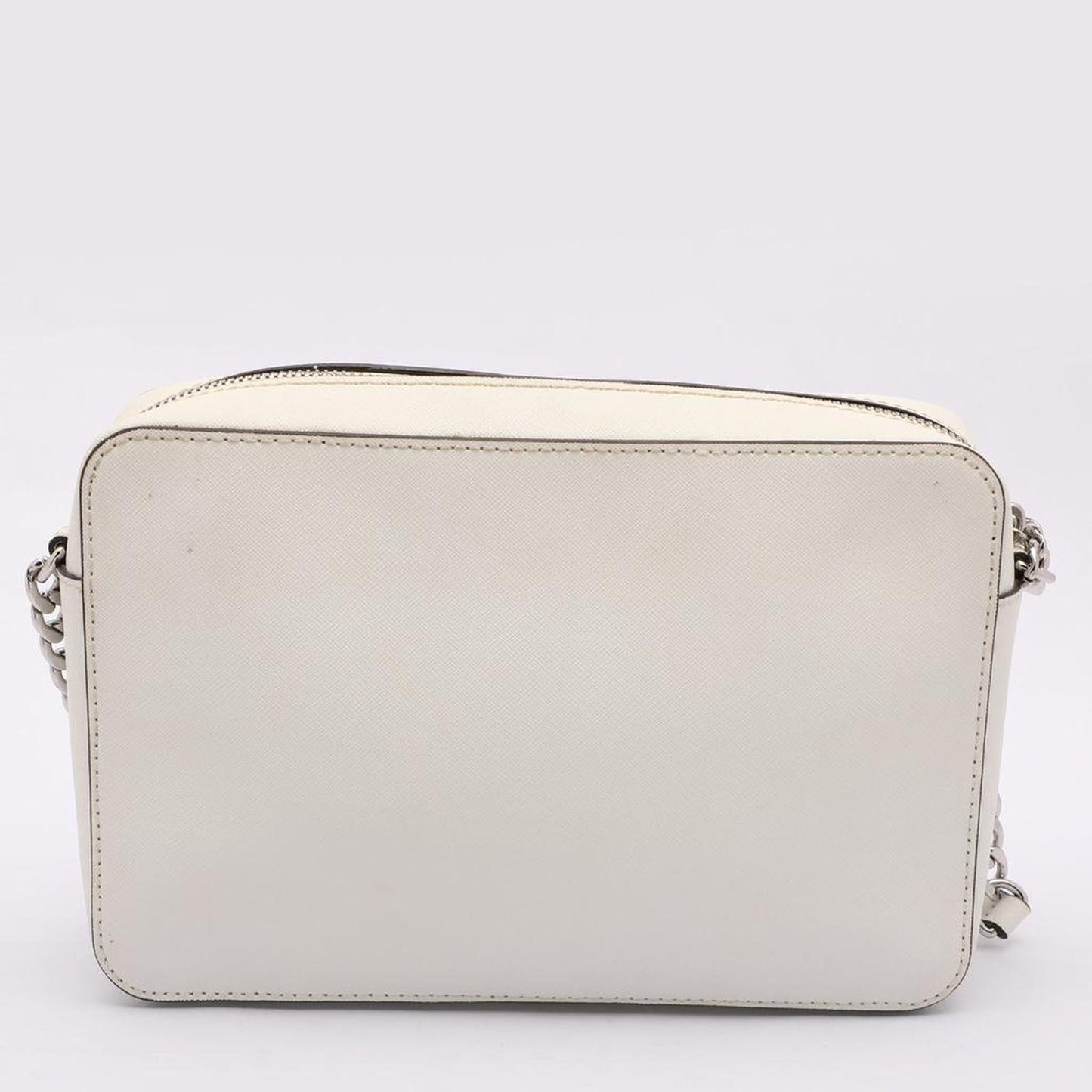Michael Kors White Leather Laser Cut East West Crossbody Bag