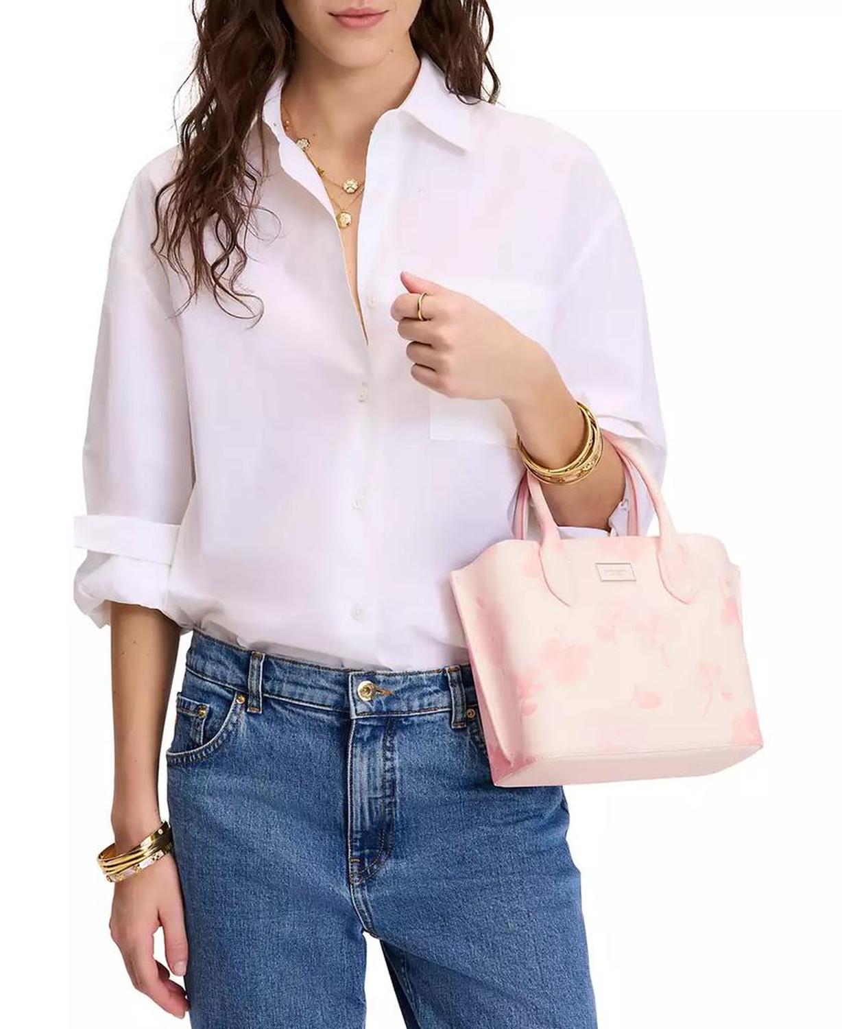 spring pansies Suite Leather Tote Bag