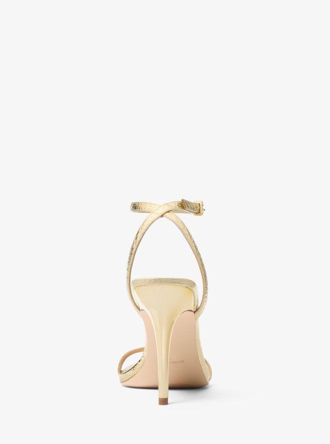 Liana Metallic Snake Embossed Leather Sandal