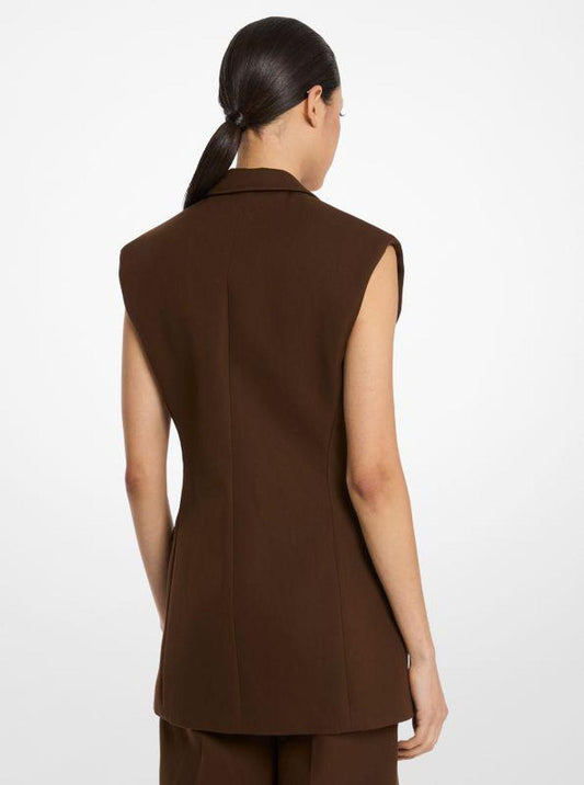 Stretch Cotton Sleeveless Jacket