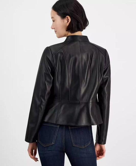 Women's Zip-Front Leather Jacket