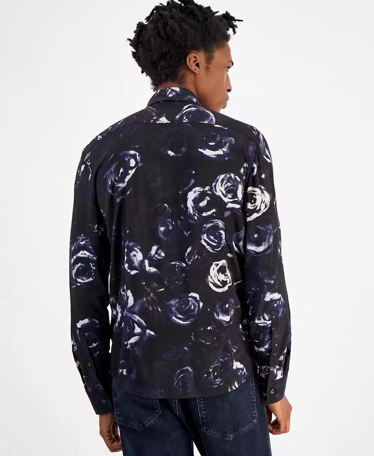 Men's Slim-Fit Floral Button-Down Shirt