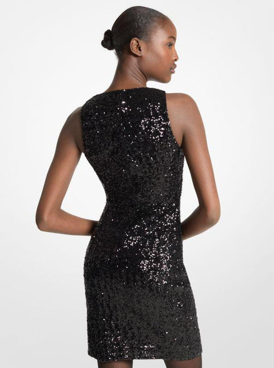 Sequined Stretch Mini Dress