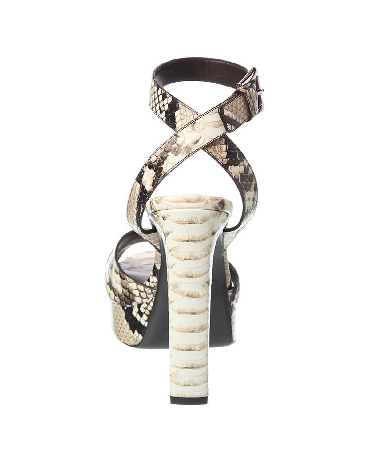 Cannon Runway Python-Embossed Leather Platform Sandal