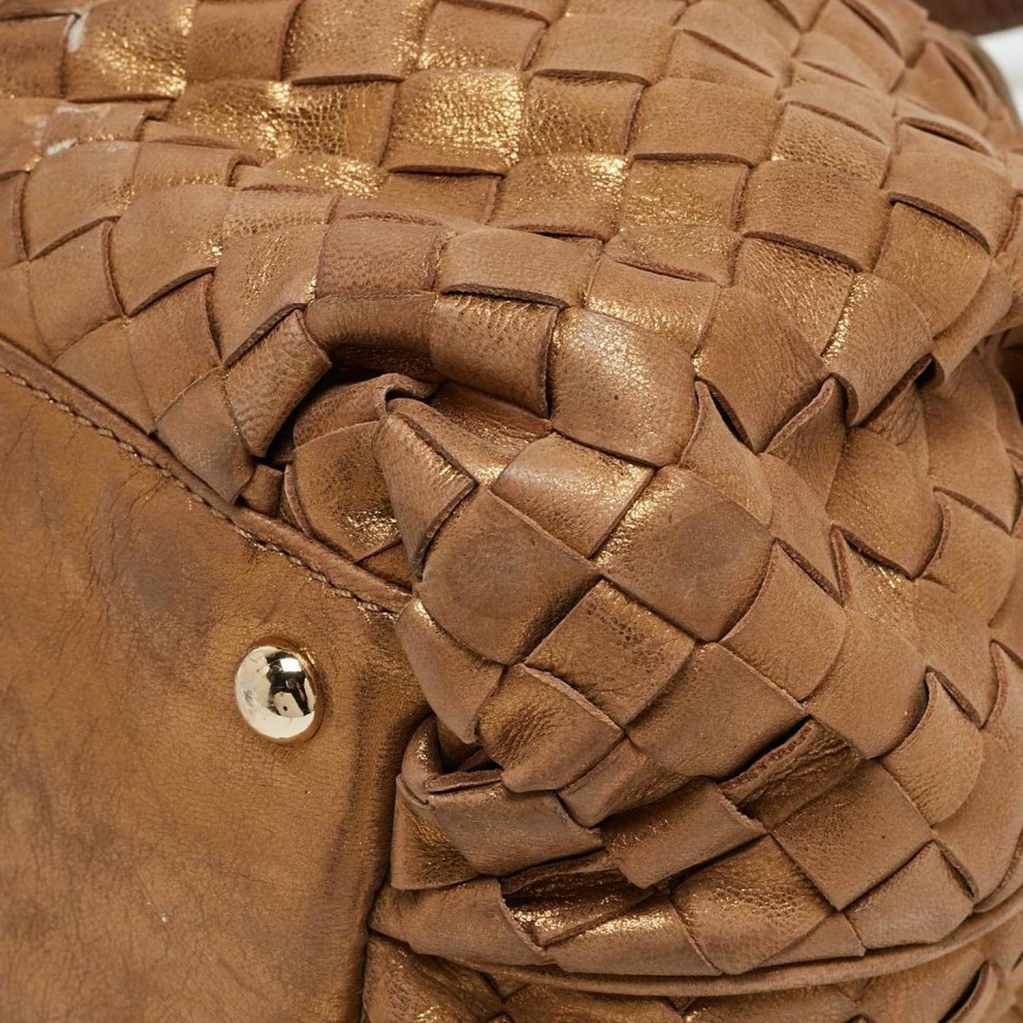 Michael Kors Gold Woven Leather Drawstring Tote