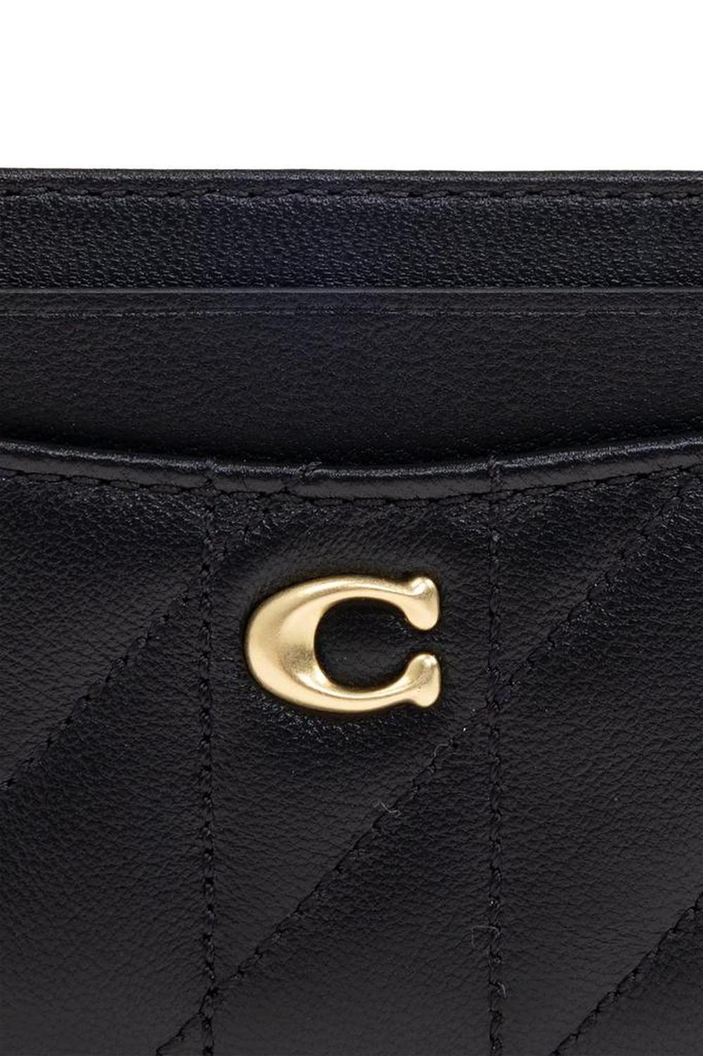 Coach Logo Plaque Quilted Card Case