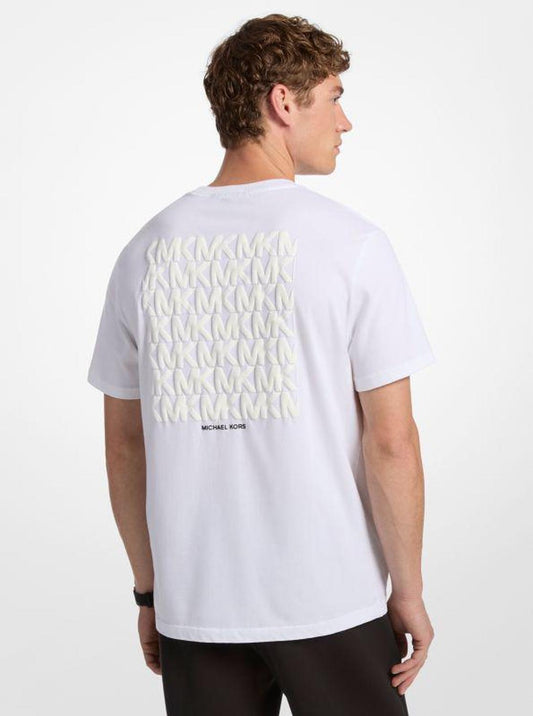Graphic Logo Embossed Cotton T-Shirt