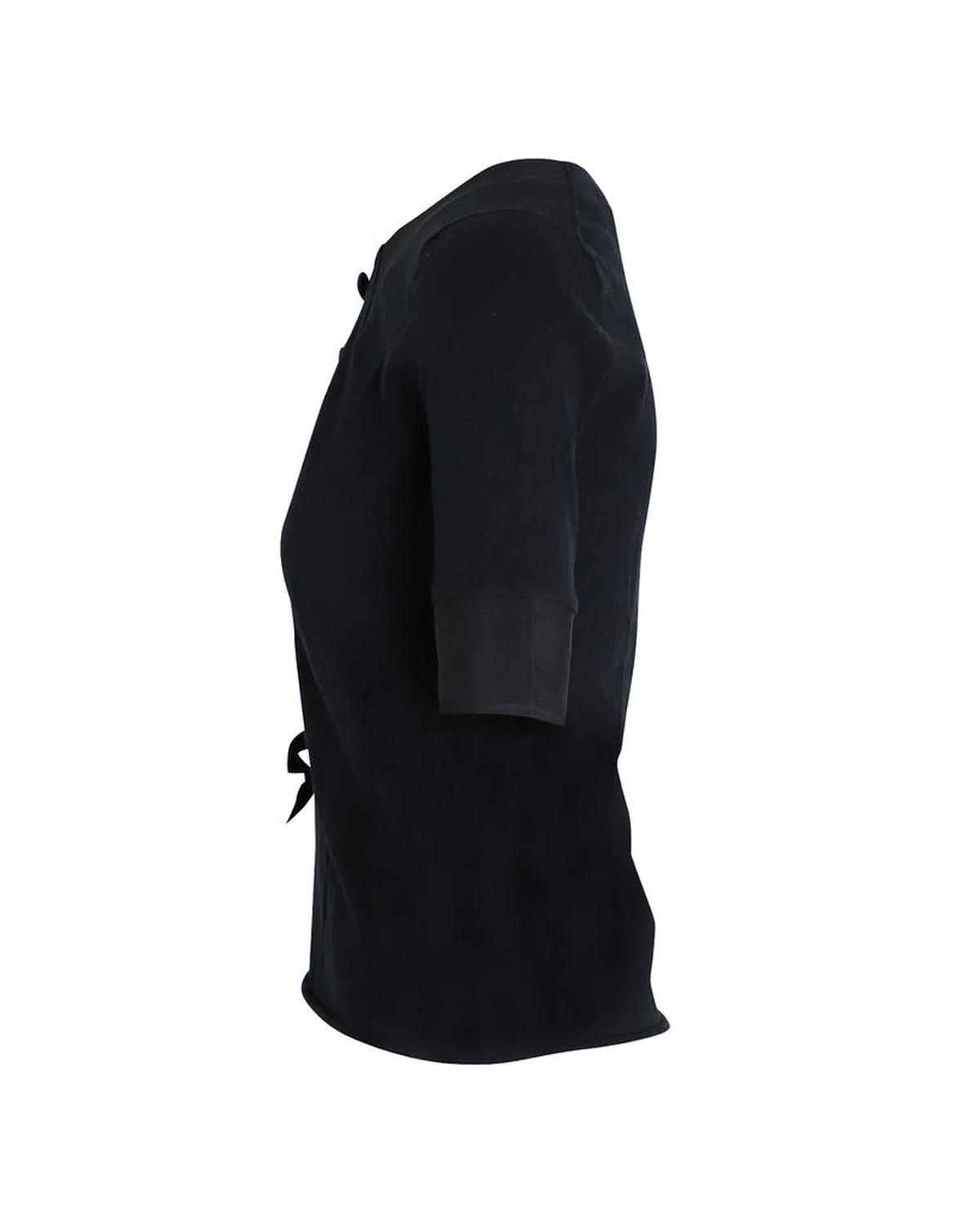 Marc Jacobs Button Detail T-shirt in Black Cotton